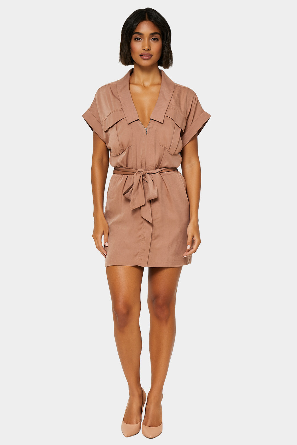 marissa webb shirt dress Brett Lightweight Flannel U-Back Mini Dress